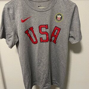 Nike Gray T-Shirt with Red Team USA Design